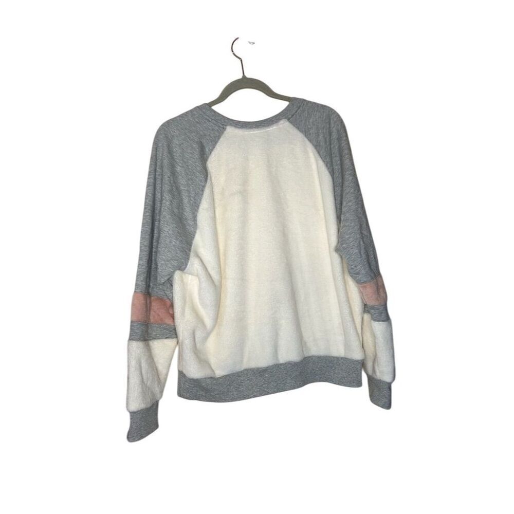 Champion Women's XL Colorblock Pullover Sweatshirt Cream/Grey/Blush - Picture 4 of 5